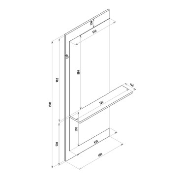 Καθρέπτης τοίχου Piyar Μegapap χρώμα λευκό 60x14,6x150εκ.