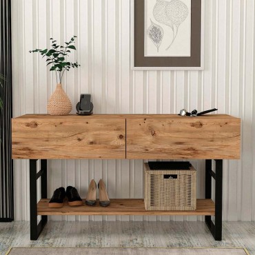 Κονσόλα μελαμίνης Aron Megapap χρώμα atlantic pine 138,8x41x75,7cm 1 τεμ.