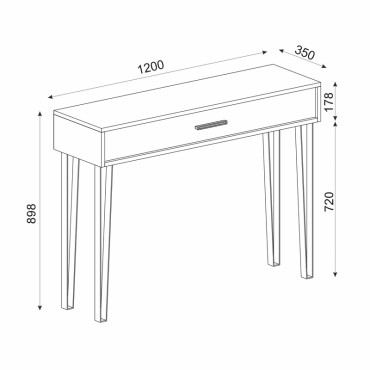 Κονσόλα μελαμίνης Rochel Megapap χρώμα atlantic pine 120x35x89,8cm 1 τεμ.