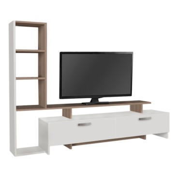 Σύνθεση τηλεόρασης Simal Megapap με LED χρώμα λευκό - cordoba 168,2x31,3x120cm 1 τεμ.