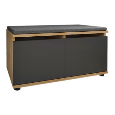 Παπουτσοθήκη μελαμίνης Twain Megapap 8 ζευγών χρώμα sapphire oak - ανθρακί 80x35x42cm