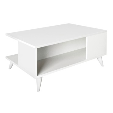 Τραπεζάκι σαλονιού Sedra Megapap χρώμα λευκό 90x60x38,6cm 1 τεμ.