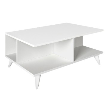 Τραπεζάκι σαλονιού Sedra Megapap χρώμα λευκό 90x60x38,6cm 1 τεμ.