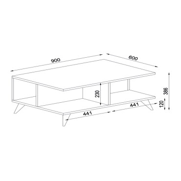 Τραπεζάκι σαλονιού Sedra Megapap χρώμα λευκό 90x60x38,6cm 1 τεμ.