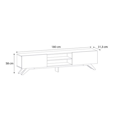 Έπιπλο τηλεόρασης Jarvis Megapap χρώμα λευκό 180x31,3x58cm 1 τεμ.