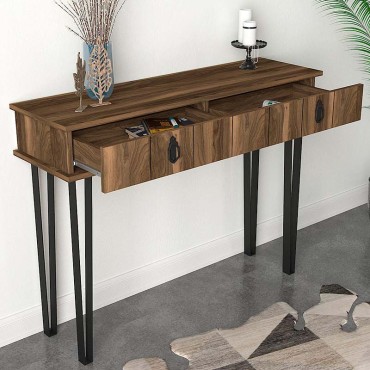 Κονσόλα Helsinki Megapap χρώμα καρυδί 120x35,5x90cm 1 τεμ.