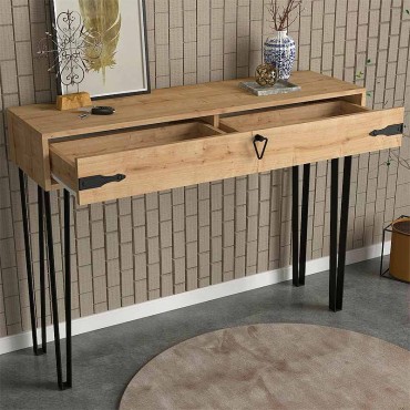 Κονσόλα μελαμίνης Cenova Megapap χρώμα sapphire oak 120x35x89,8cm 1 τεμ.