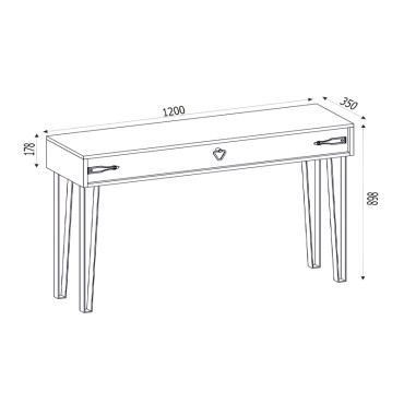 Κονσόλα μελαμίνης Cenova Megapap χρώμα sapphire oak 120x35x89,8cm 1 τεμ.