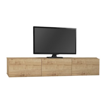 Έπιπλο τηλεόρασης επιτοίχιο Damla Megapap με LED χρώμα sapphire oak 180x29,5x29,5cm 1 τεμ.