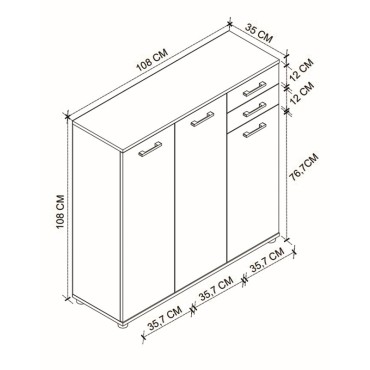 Παπουτσοθήκη - Ντουλάπι Polly Megapap χρώμα λευκό 108x35x108cm
