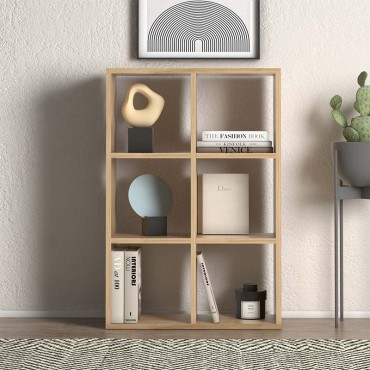 Βιβλιοθήκη Cube Megapap από μελαμίνη χρώμα oak 73,5x34x109cm 1 τεμ.