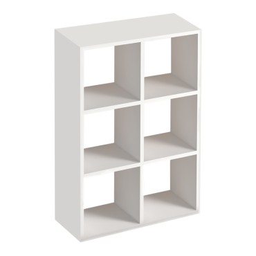 Βιβλιοθήκη Cube Megapap από μελαμίνη χρώμα λευκό 73,5x34x109cm 1 τεμ.