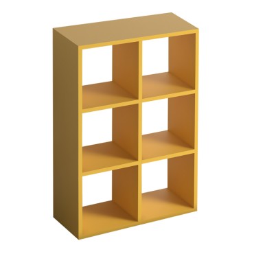 Βιβλιοθήκη Cube Megapap από μελαμίνη χρώμα κίτρινο 73,5x34x109cm 1 τεμ.