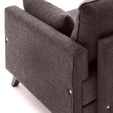 Πολυθρόνα Bella Megapap υφασμάτινη χρώμα καφέ 82x81x85cm 1 τεμ.