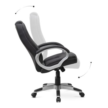 Καρέκλα γραφείου διευθυντική Robie Megapap από τεχνόδερμα χρώμα μαύρο 64x62x108/118cm 1 τεμ.