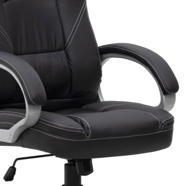 Καρέκλα γραφείου διευθυντική Robie Megapap από τεχνόδερμα χρώμα μαύρο 64x62x108/118cm 1 τεμ.