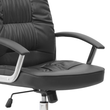 Καρέκλα γραφείου διευθυντική Arial Megapap από τεχνόδερμα χρώμα μαύρο 62x63x112/122cm 1 τεμ.
