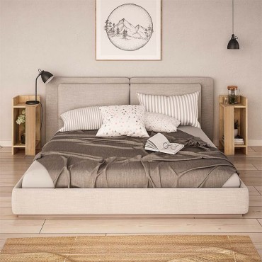 Κομοδίνο Elos Megapap σετ 2 τεμ. χρώμα sapphire oak 25x27x60cm