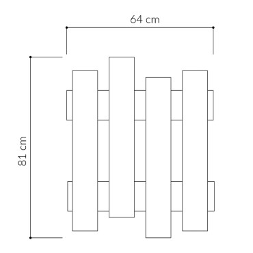 Κρεμάστρα τοίχου Wave Megapap χρώμα ανθρακί 64x4x81εκ.