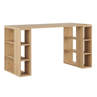 Γραφείο εργασίας Colmar Megapap από μελαμίνη χρώμα sapphire oak 140x60x75εκ 1 τεμ.