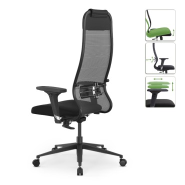Καρέκλα γραφείου B1-111D Megapap εργονομική με διπλό ύφασμα Mesh χρώμα μαύρο 65x70x118/132cm 1 τεμ.