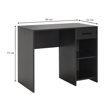 Γραφείο εργασίας Concept Megapap από μελαμίνη σε χρώμα ανθρακί 90x52x75cm 1 τεμ.