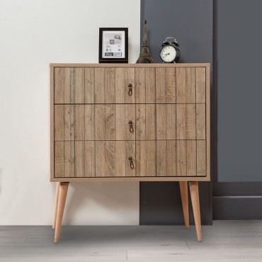 Συρταριέρα Soho Megapap από μελαμίνη χρώμα sonoma 80x40x90cm 1 τεμ.