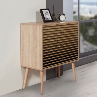 Συρταριέρα Soho Megapap από μελαμίνη χρώμα sonoma 80x40x90cm 1 τεμ.