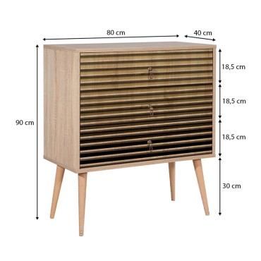 Συρταριέρα Soho Megapap από μελαμίνη χρώμα sonoma 80x40x90cm 1 τεμ.