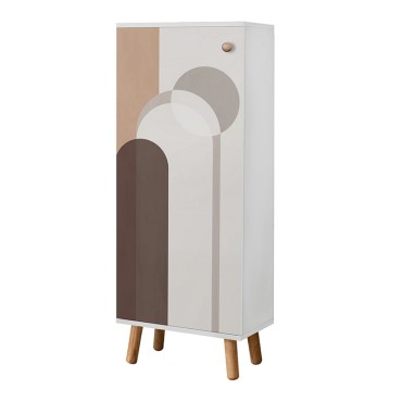 Ντουλάπι κουζίνας/μπάνιου - Παπουτσοθήκη Assiri Megapap από μελαμίνη χρώμα λευκό 50x38x135cm 1 τεμ.