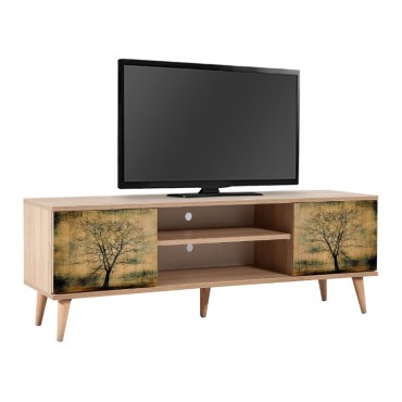 Έπιπλο τηλεόρασης Soho Megapap από μελαμίνη χρώμα sonoma 140x40x50cm 1 τεμ.