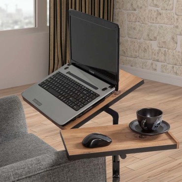 Τραπεζάκι βοηθητικό - laptop Frenk Megapap πολυμορφικό μεταλλικό - μελαμίνης χρώμα atlantic pine 67x45,5x62/87cm 1 τεμ.