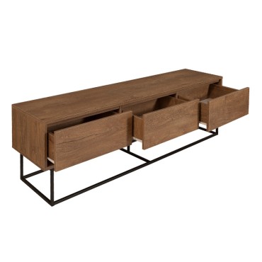Έπιπλο τηλεόρασης Amedeo Megapap χρώμα καρυδί 180x40x50cm 1 τεμ.
