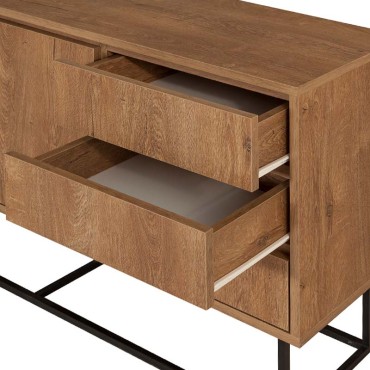 Μπουφές Amedeo Megapap από μελαμίνη χρώμα καρυδί 140x36x72cm 1 τεμ.