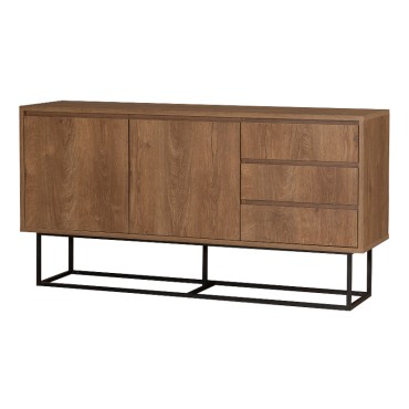 Μπουφές Amedeo Megapap από μελαμίνη χρώμα καρυδί 140x36x72cm 1 τεμ.