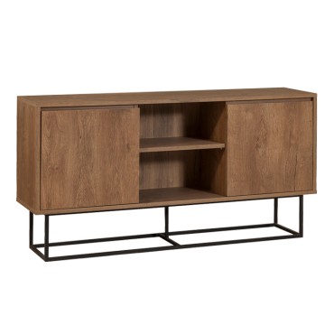 Μπουφές Amedeo Megapap από μελαμίνη χρώμα καρυδί 140x36x72cm 1 τεμ.