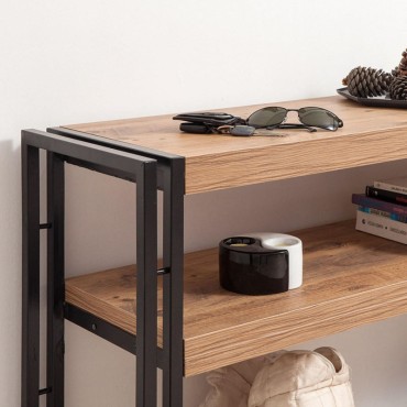 Κονσόλα Atlas Megapap μεταλλική - μελαμίνης χρώμα atlantic pine 140x35x80cm 1 τεμ.