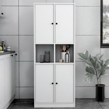 Ντουλάπα κουζίνας - μπάνιου Felix Flat Megapap χρώμα λευκό 65,4x40x166,8cm 1 τεμ.