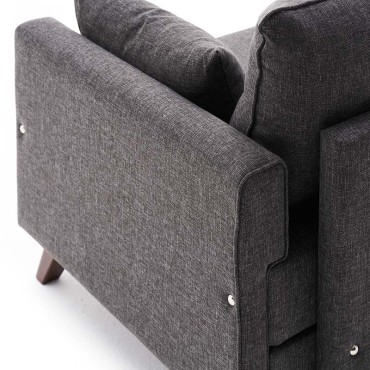 Πολυθρόνα Bella Megapap υφασμάτινη χρώμα ανθρακί 82x81x85cm 1 τεμ.