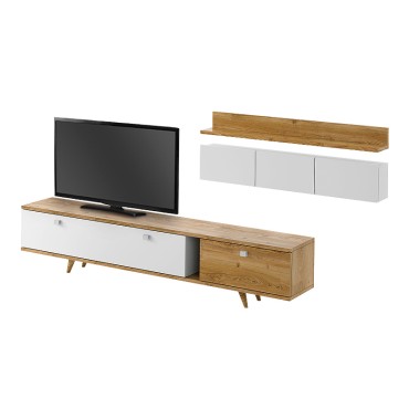 Σύνθεση τηλεόρασης Hera Megapap χρώμα sapphire oak - λευκό 170x37x45cm 1 τεμ.