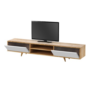 Έπιπλο τηλεόρασης Serine Megapap χρώμα sapphire oak - λευκό 170x37x45cm 1 τεμ.