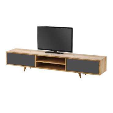 Έπιπλο τηλεόρασης Serine Megapap χρώμα sapphire oak - ανθρακί 170x37x45cm 1 τεμ.
