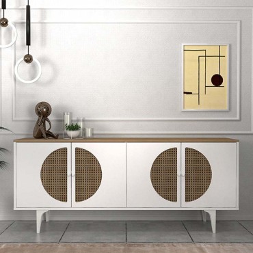 Μπουφές Aureta Megapap χρώμα λευκό - sapphire oak 180x45x75cm 1 τεμ.