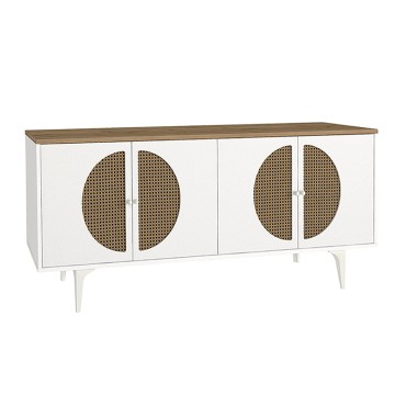 Μπουφές Aureta Megapap χρώμα λευκό - sapphire oak 180x45x75cm 1 τεμ.