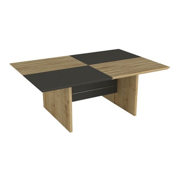 Τραπεζάκι σαλονιού Venita Megapap χρώμα sapphire oak - ανθρακί 90x60x33,8cm 1 τεμ.