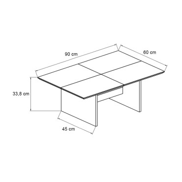 Τραπεζάκι σαλονιού Venita Megapap χρώμα sapphire oak - ανθρακί 90x60x33,8cm 1 τεμ.