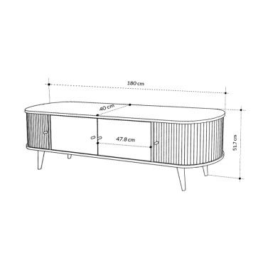 Έπιπλο τηλεόρασης Gentle Megapap χρώμα sapphire oak 180x40x52cm 1 τεμ.