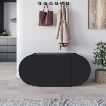 Παπουτσοθήκη Pozy Megapap χρώμα black bute 110x40,4x50cm