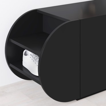 Παπουτσοθήκη Pozy Megapap χρώμα black bute 110x40,4x50cm