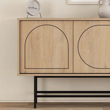 Μπουφές Joji Megapap χρώμα sapphire oak - silky black 186,8x40x77,6cm 1 τεμ.
